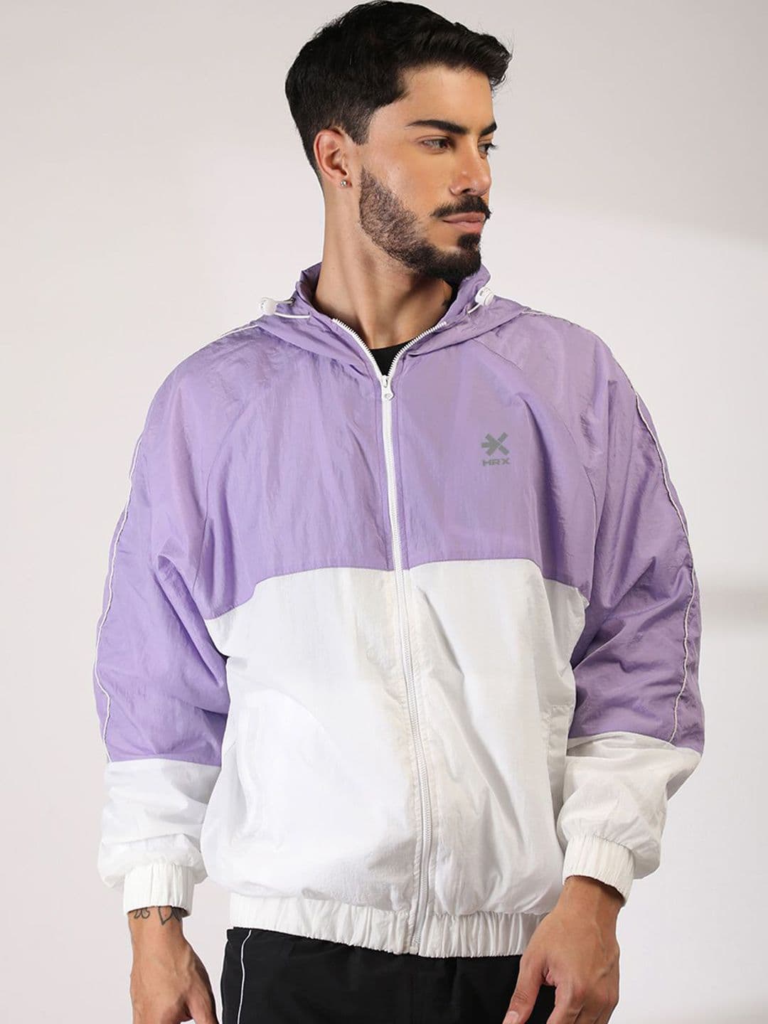 HRX by Hrithik Roshan Men Hooded Colourblocked Windcheater Sporty Jacket - view 1