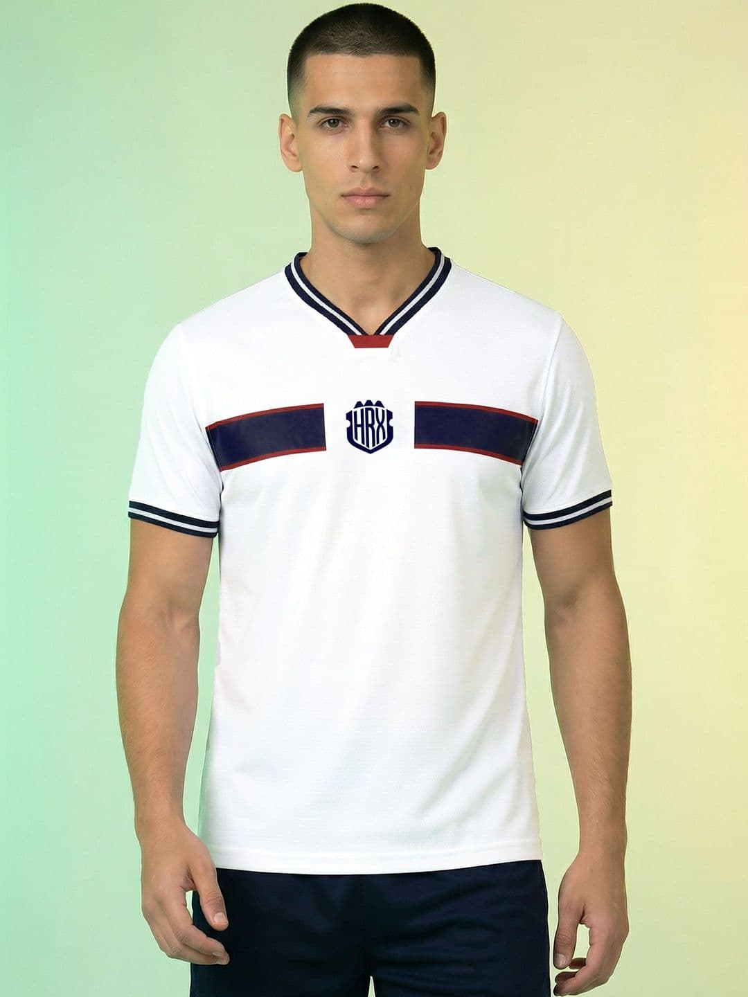 HRX by Hrithik Roshan Brand Logo Colourblocked Regular Fit T-shirt - view 1