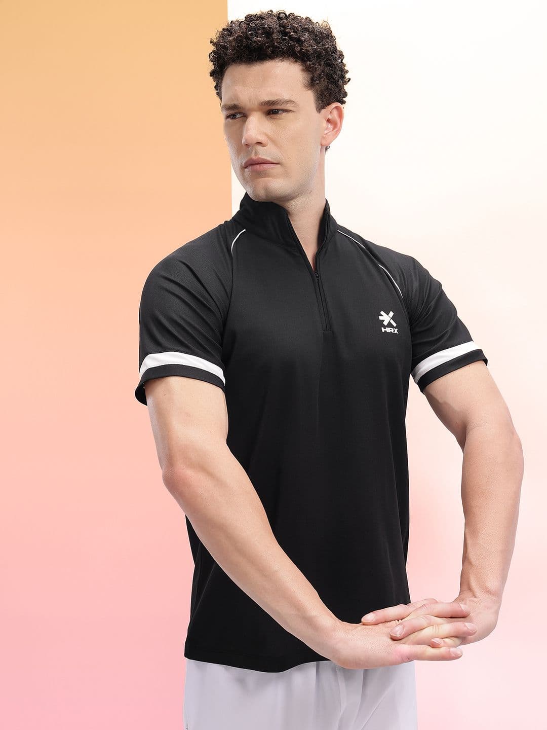 HRX by Hrithik Roshan Mock Collar Raglan Sleeves Rapid-Dry Training T-shirt - view 1