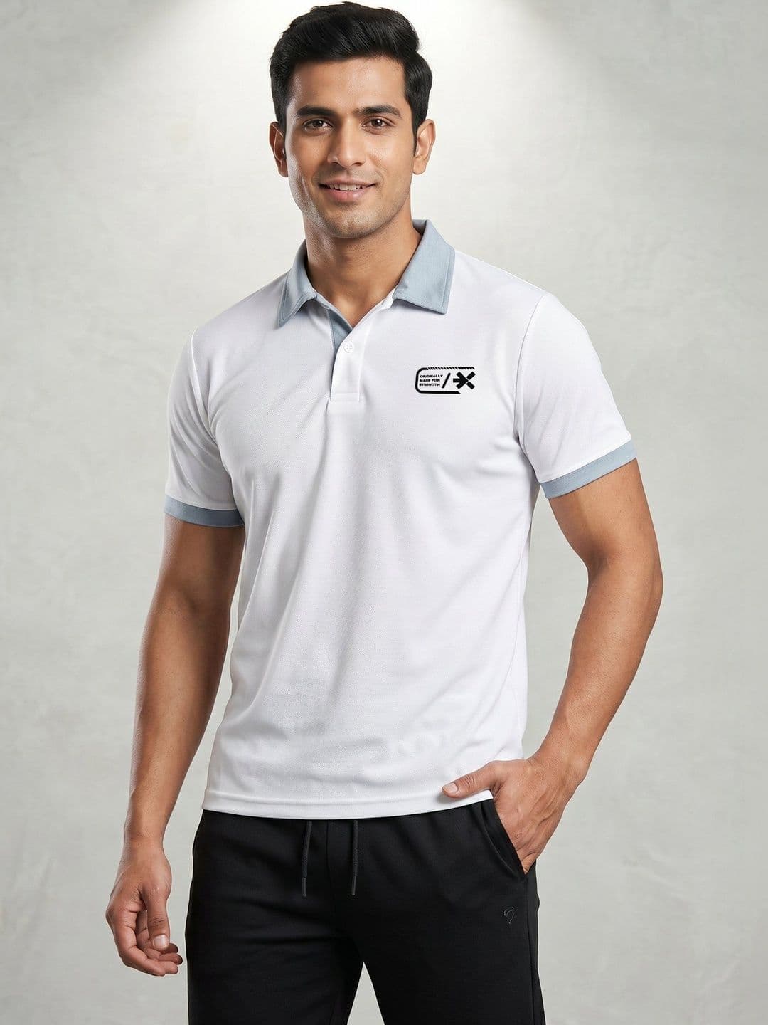 HRX by Hrithik Roshan Men Brand Logo Polo Collar T-shirt - view 1