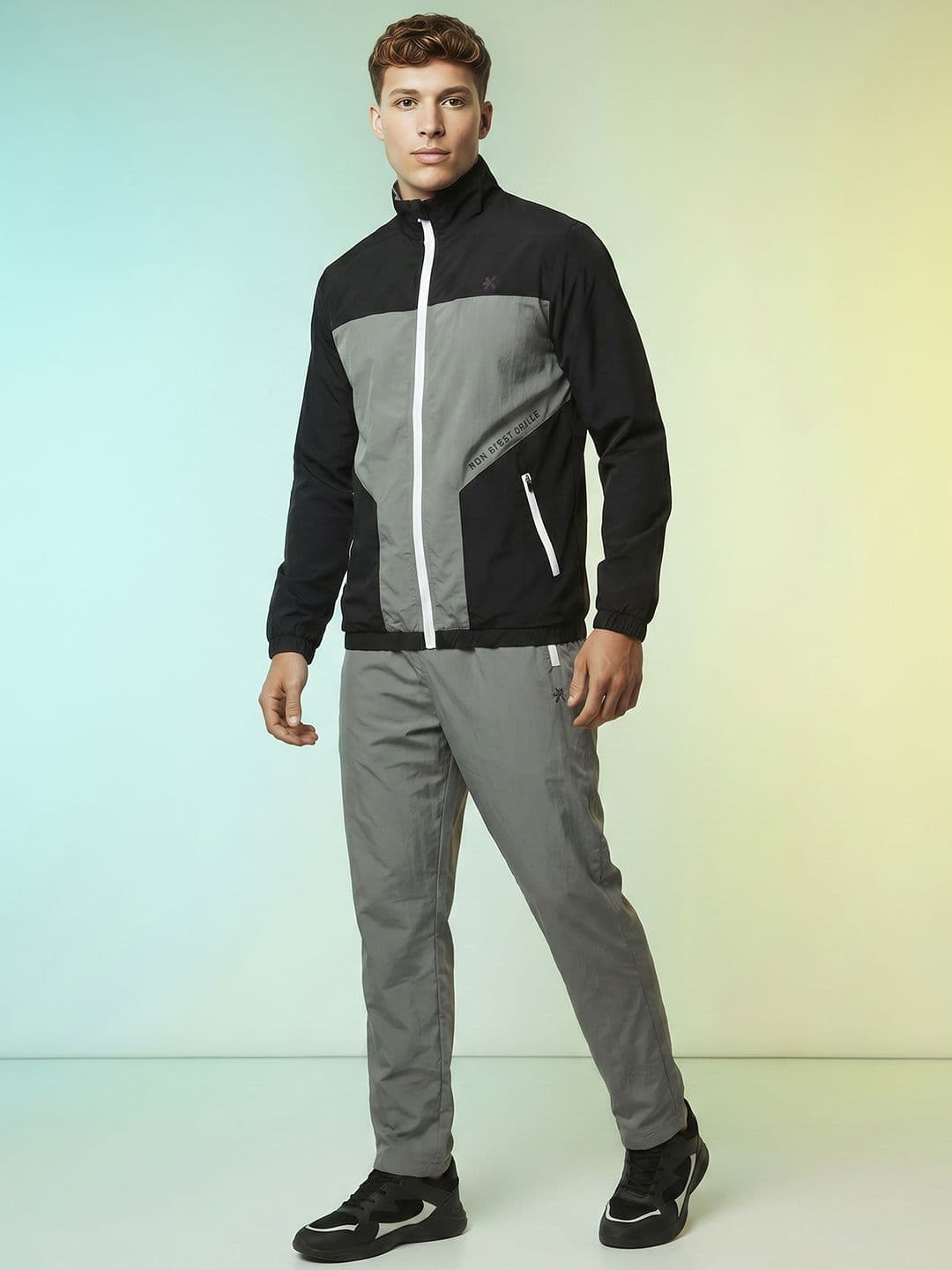 HRX by Hrithik Roshan Colourblocked Mock Collar Tracksuit - view 1
