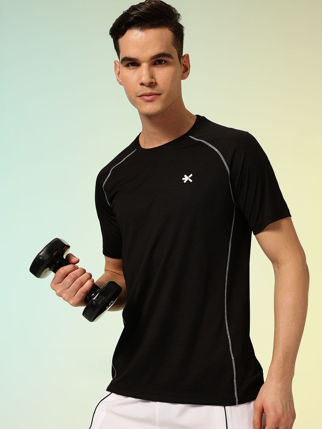 HRX by Hrithik Roshan Contrast Stitch Rapid-Dry Training T-shirt - view 1