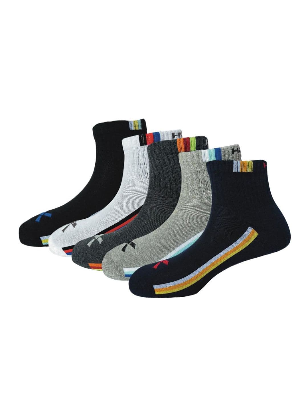 HRX by Hrithik Roshan Pack Of 5 Color-Blocked Shoe Liner Socks - view 1