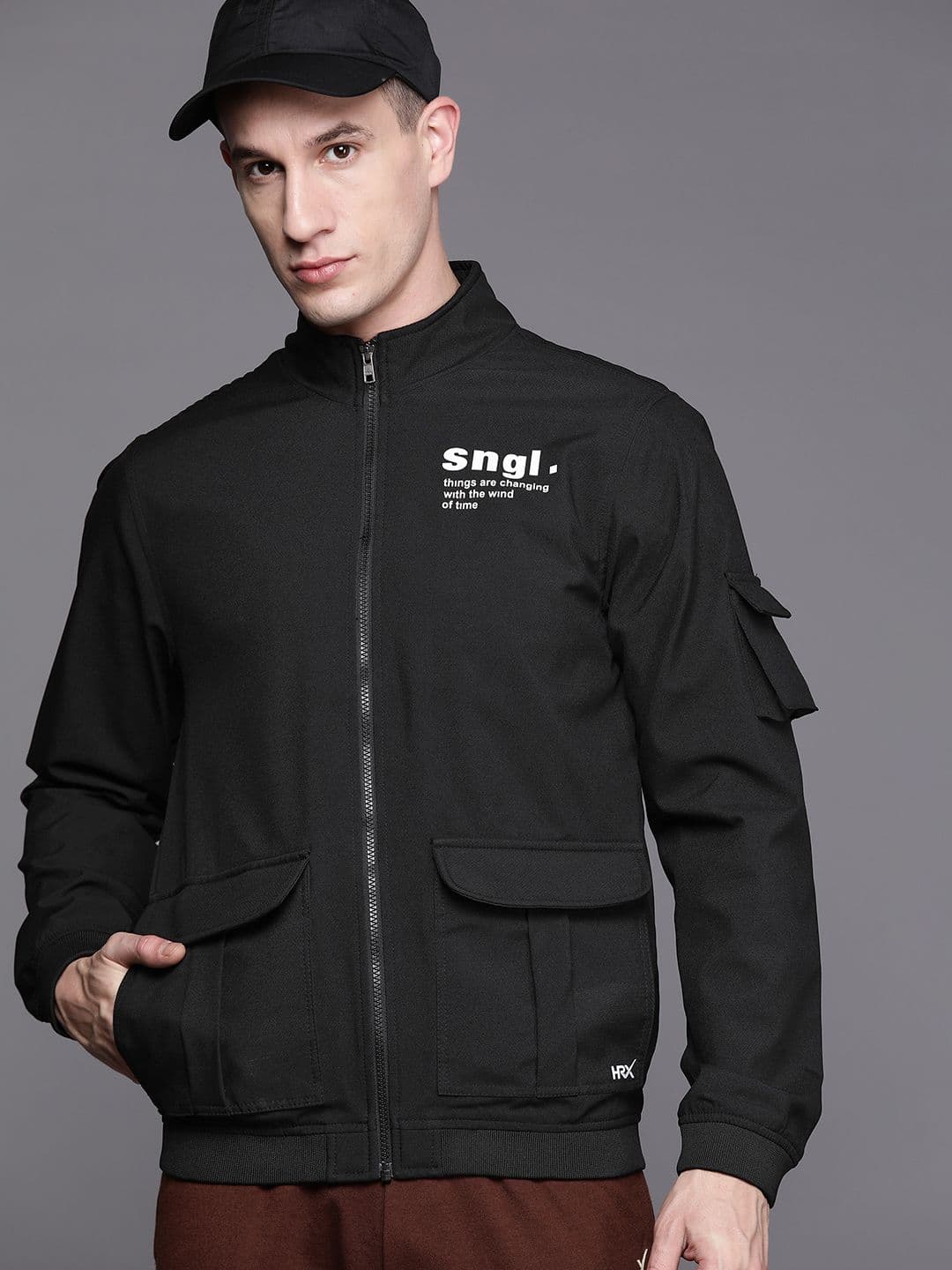HRX by Hrithik Roshan Men Typography Lightweight Sporty Jacket - view 1