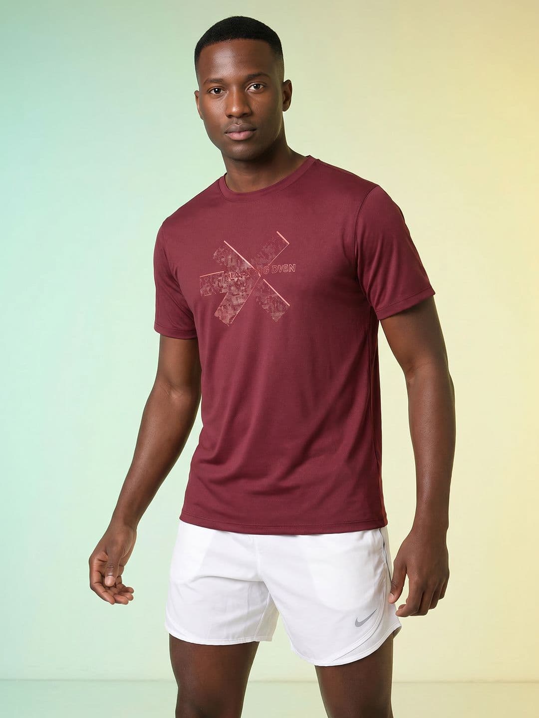 HRX by Hrithik Roshan Brand Logo Printed Rapid Dry Training T-shirt - view 1