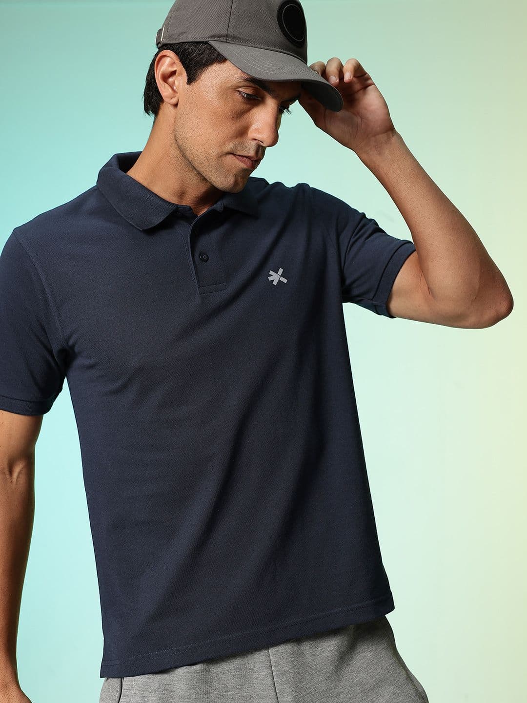 HRX by Hrithik Roshan Men Solid Polo Collar T-shirt - view 1