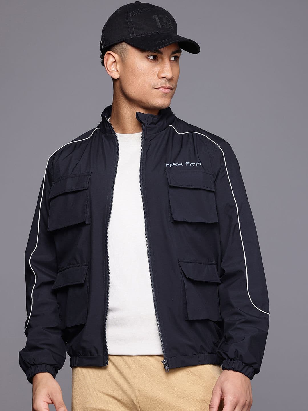 HRX by Hrithik Roshan Longline Cargo-Style Tailored Jacket - view 1