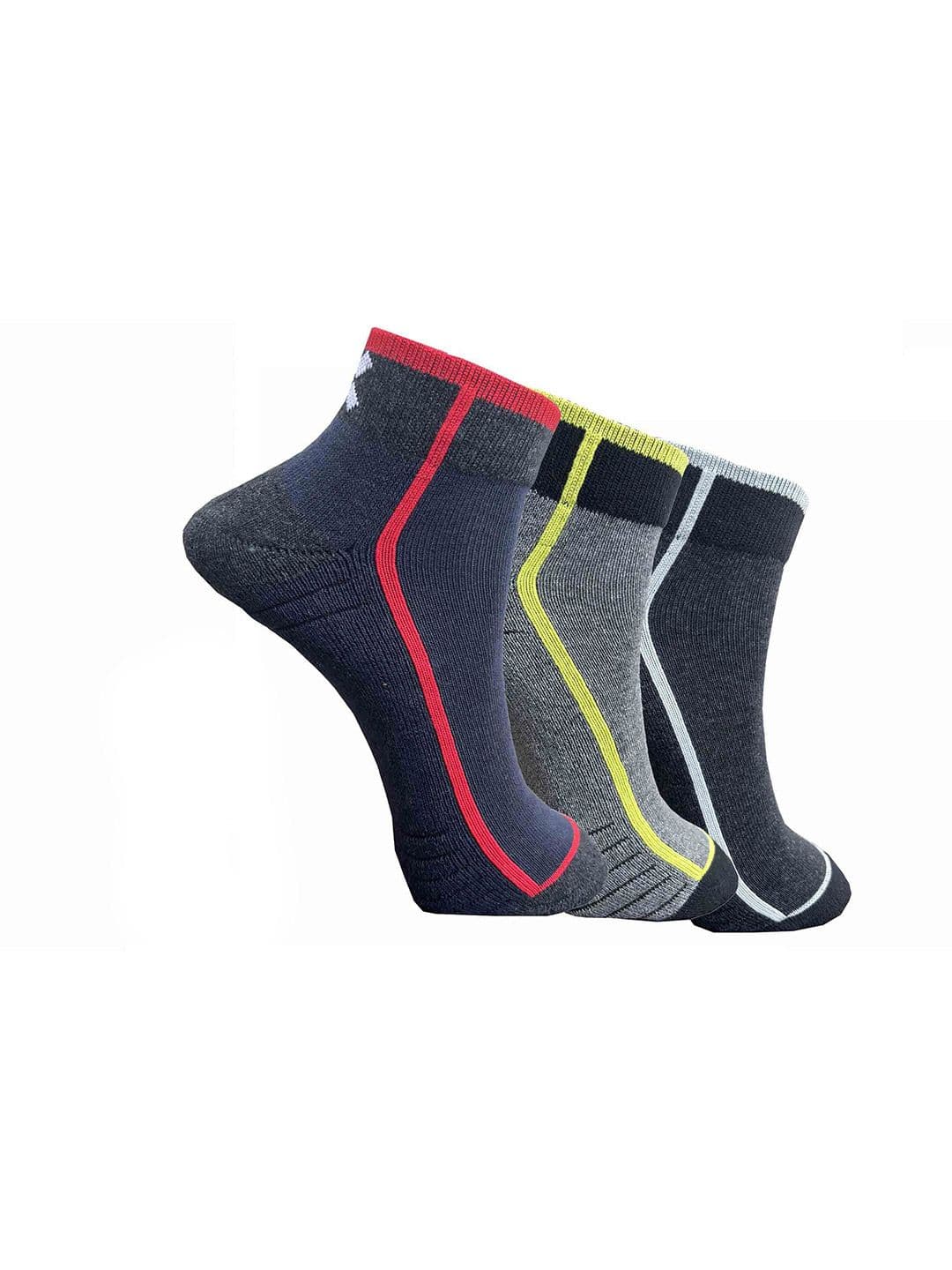 HRX by Hrithik Roshan Unisex Pack Of 3 Striped Ankle-Length Sports Socks - view 1