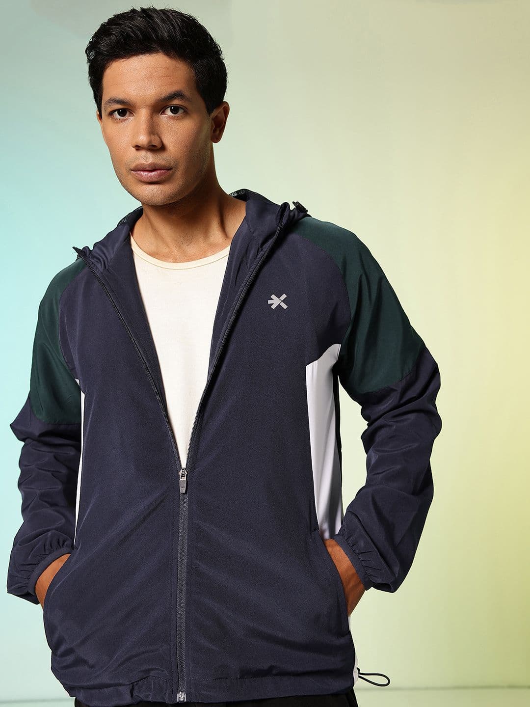 HRX by Hrithik Roshan Typography Printed Hooded Running Sporty Jacket - view 1