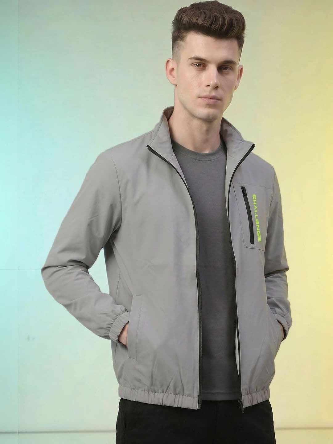 HRX by Hrithik Roshan Men Typography Lightweight Training or Gym Bomber Jacket - view 1