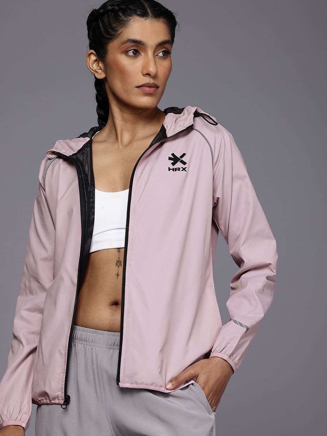 HRX by Hrithik Roshan Rapid-Dry Antimicrobial Running Hooded Sporty Jacket - view 1