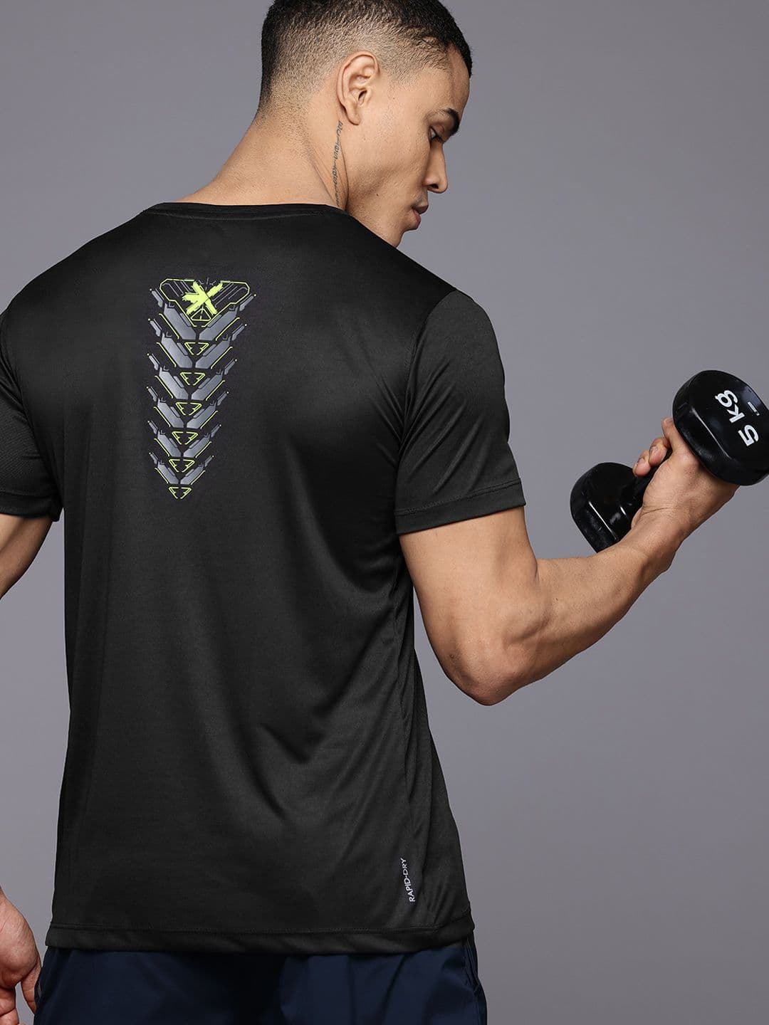 HRX by Hrithik Roshan Printed Rapid-Dry Training T-shirt - view 1