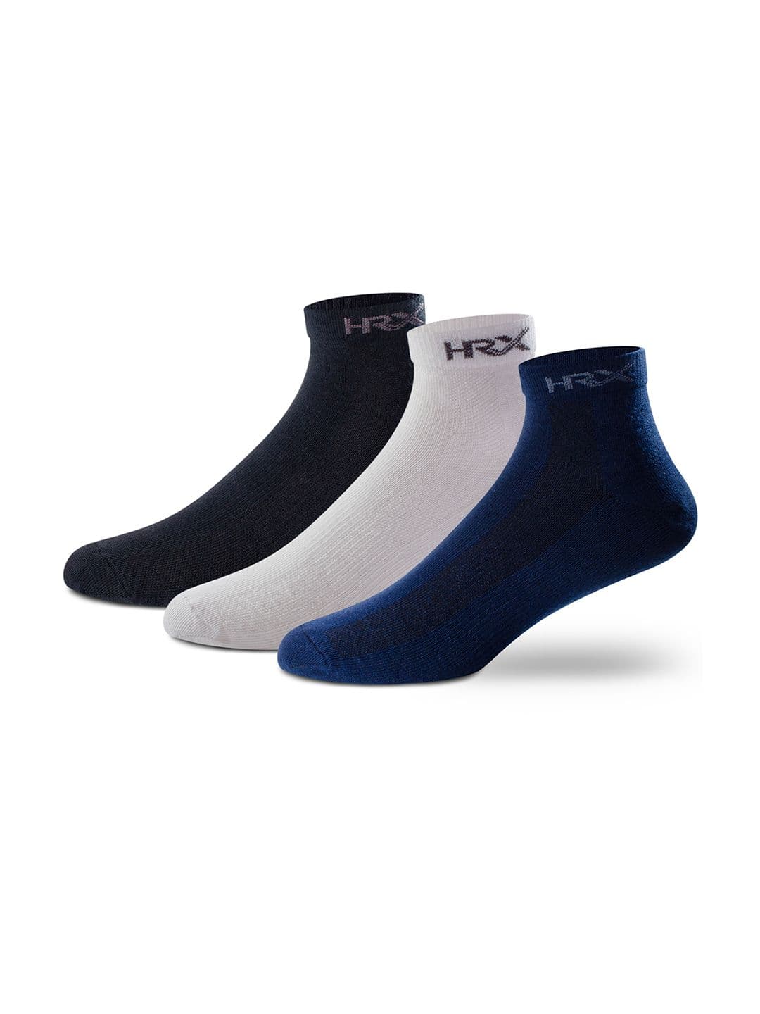 HRX by Hrithik Roshan Men Pack Of 3 White & Blue Ankle Length Socks - view 1