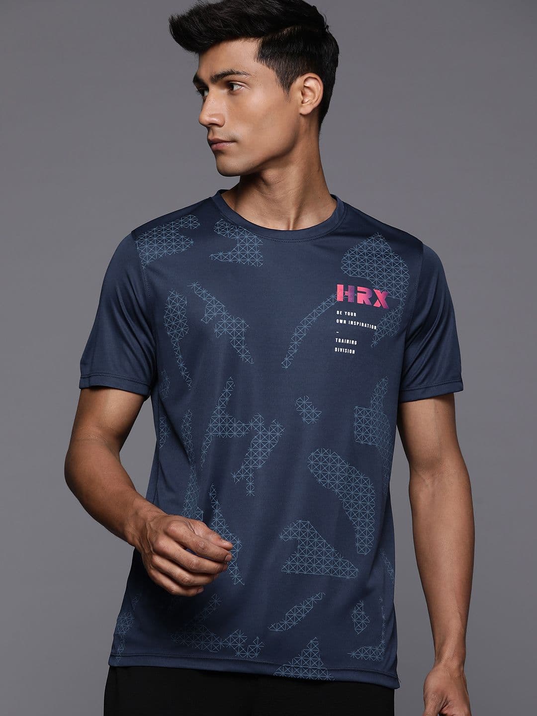 HRX by Hrithik Roshan Men Typography Printed Rapid-Dry Training T-shirt - view 1