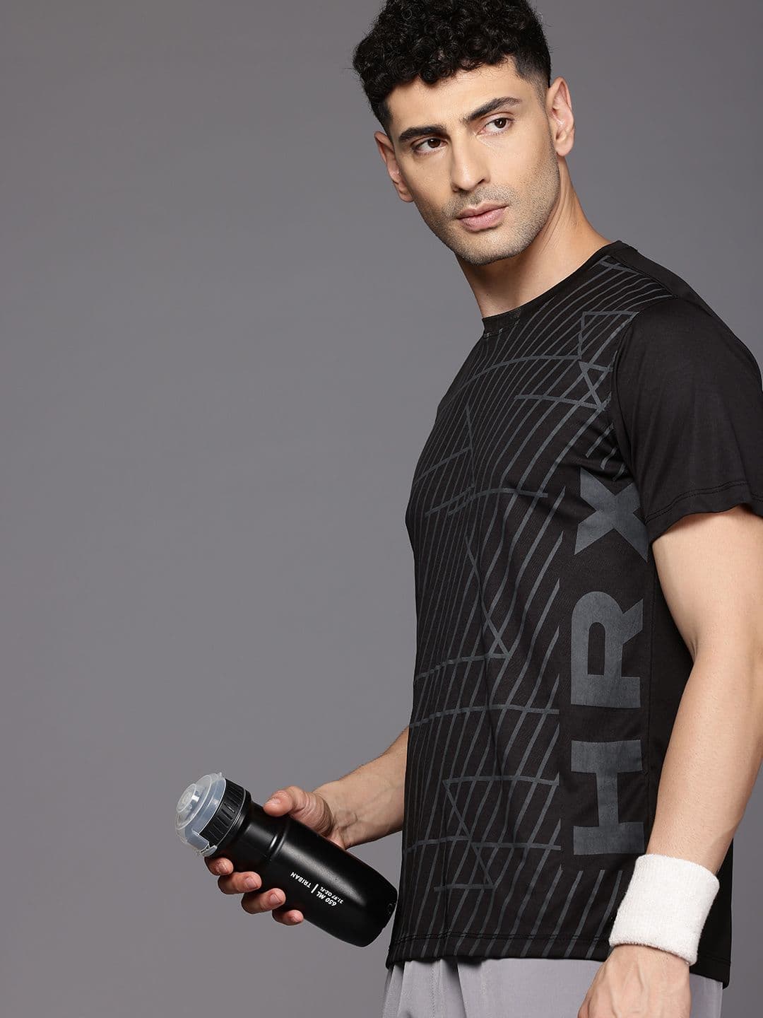 HRX by Hrithik Roshan NEWEDIT Rapid-Dry Printed Training or Gym T-shirt - view 1
