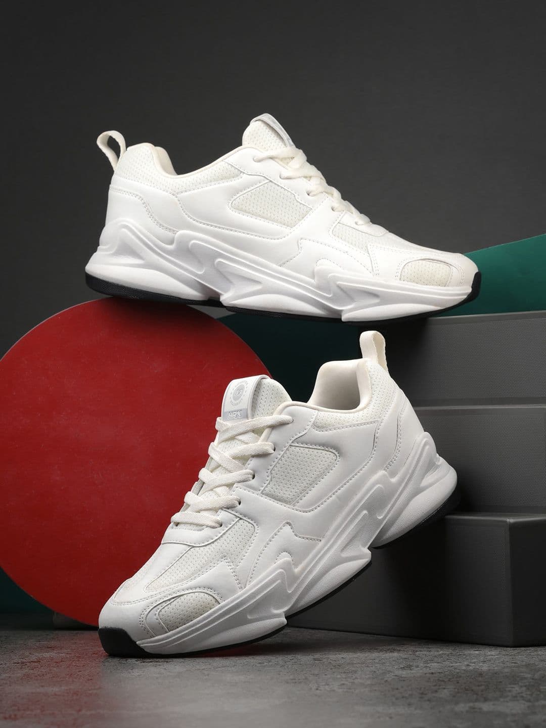 HRX by Hrithik Roshan Men Off White Round Toe Mesh Sneakers - view 1