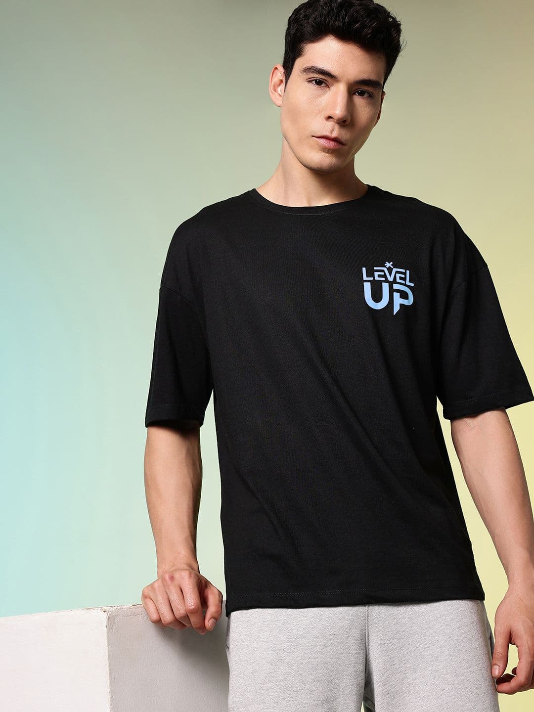 HRX by Hrithik Roshan Oversized Fit Typography Printed Pure Cotton T-shirt - view 1