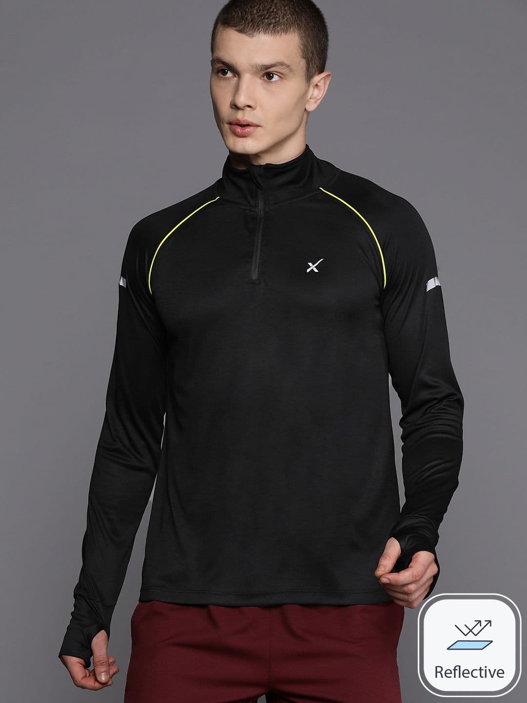 HRX by Hrithik Roshan Men Solid High Neck T-shirt - view 1