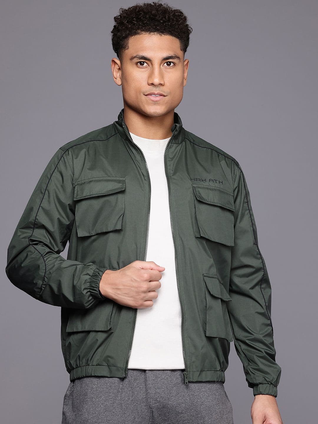 HRX by Hrithik Roshan Longline Cargo-Style Tailored Jacket - view 1