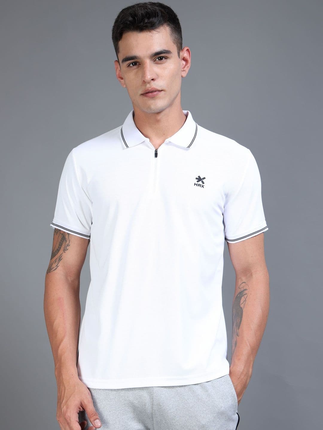HRX by Hrithik Roshan Men Brand Logo Printed Polo Collar T-shirt - view 1