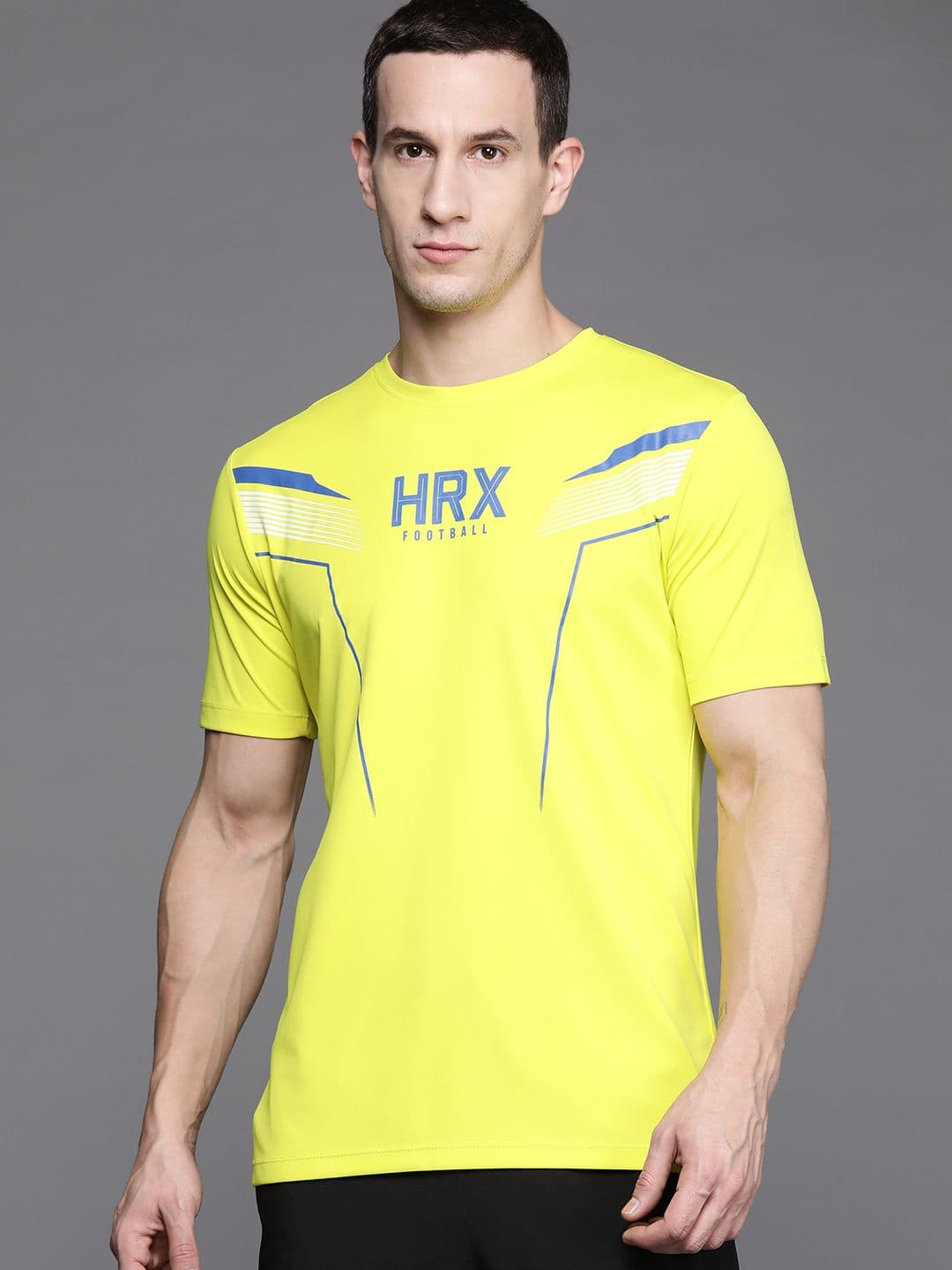 HRX by Hrithik Roshan Brand Logo Printed Rapid-Dry Football T-shirt - view 1