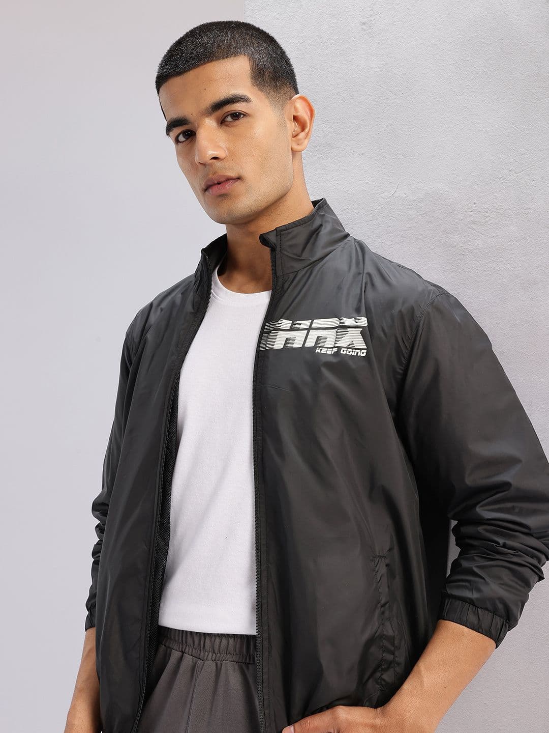 HRX by Hrithik Roshan Brand Logo Printed Bomber Lifestyle Jacket - view 1