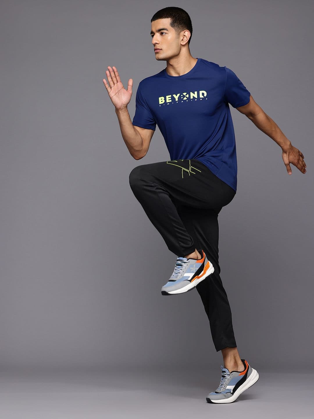 HRX by Hrithik Roshan Men Brand Logo Print Regular Fit Rapid-Dry Running Track Pants - view 1