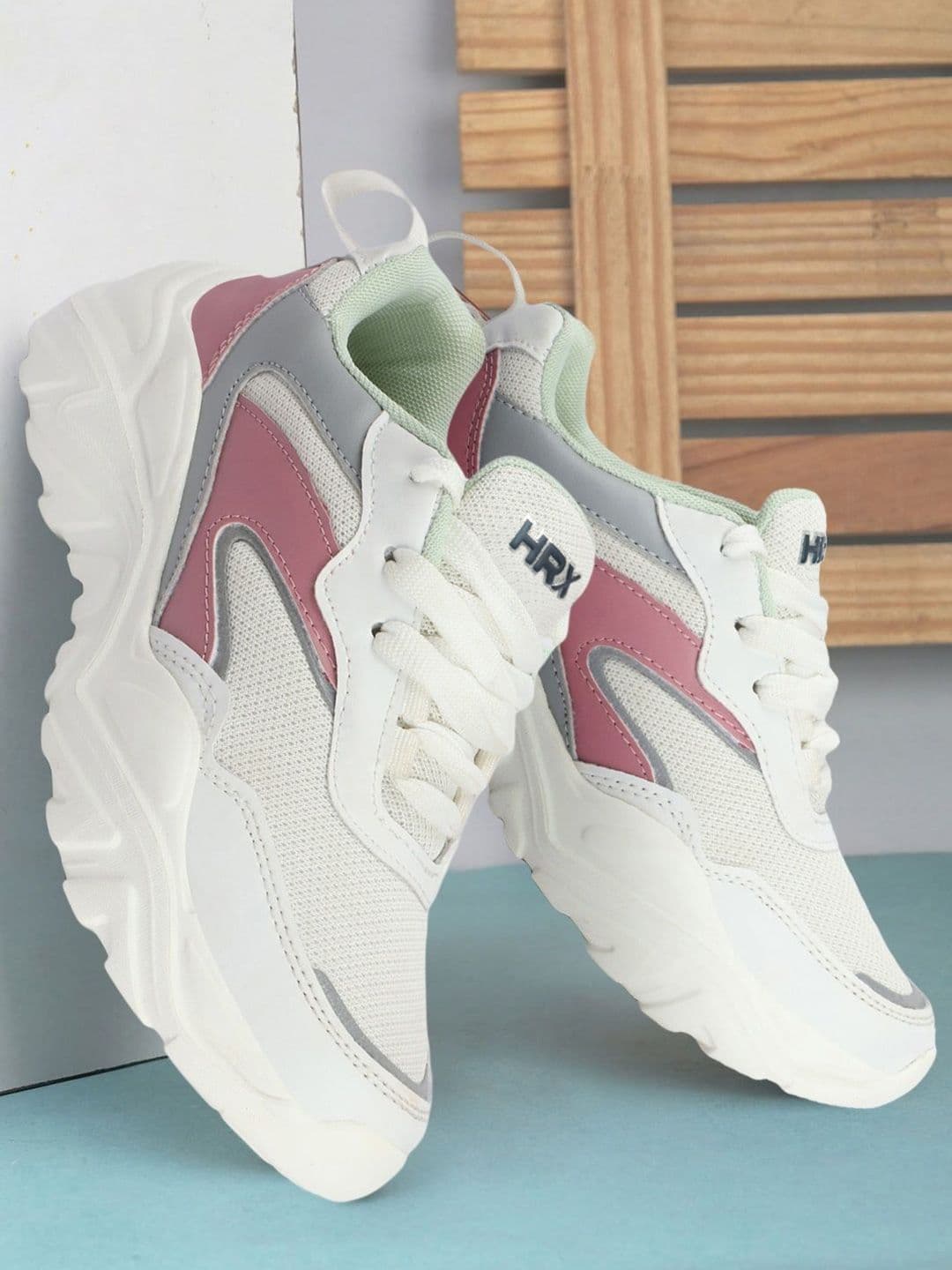 HRX by Hrithik Roshan Women Pink Colourblocked Round Toe Lightweight Sneakers - view 1
