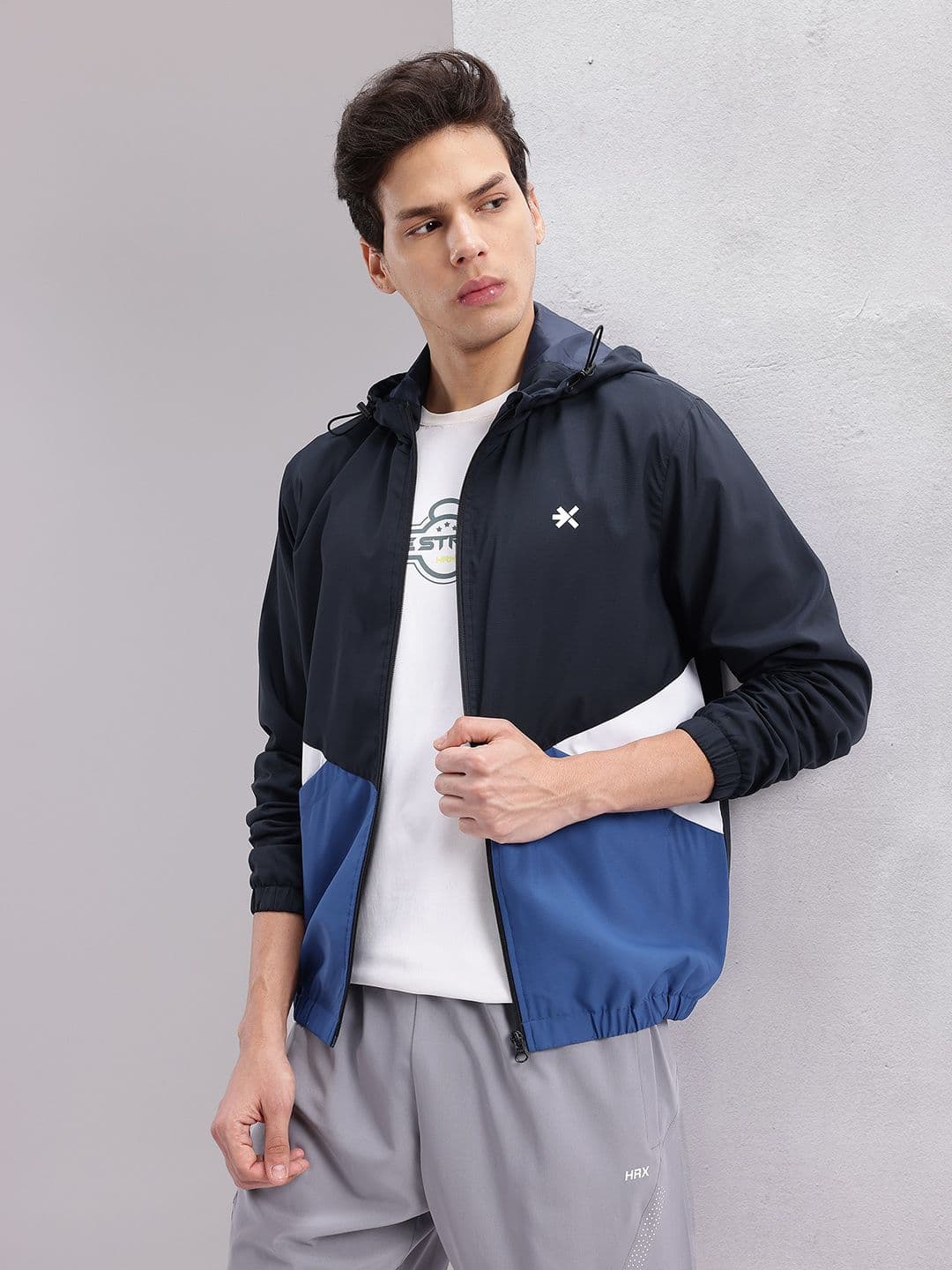 HRX by Hrithik Roshan Men Colourblocked Hooded Bomber Lifestyle Jacket - view 1