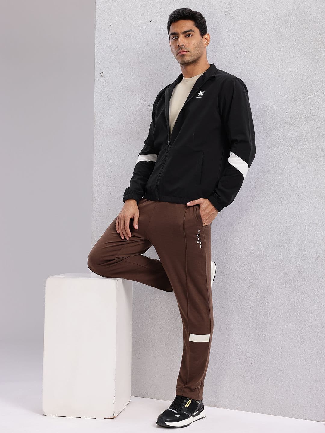 HRX by Hrithik Roshan Contrast Panel Tailored Jacket - view 1