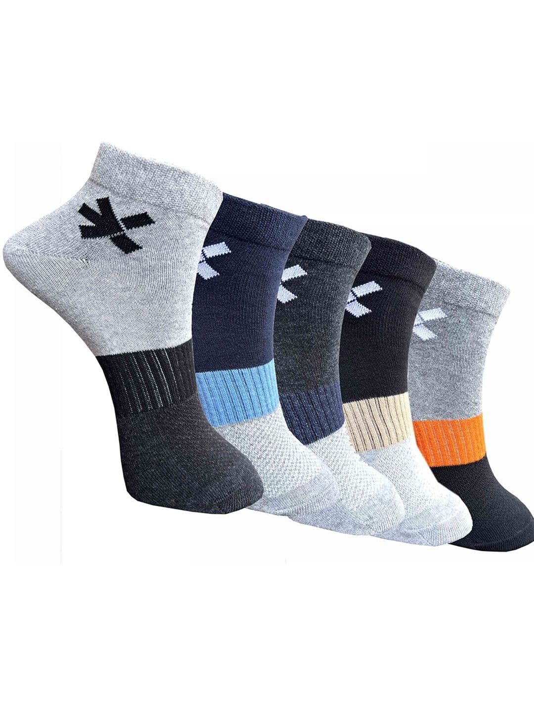 HRX by Hrithik Roshan Pack Of 5 Striped Ankle-Length Socks - view 1