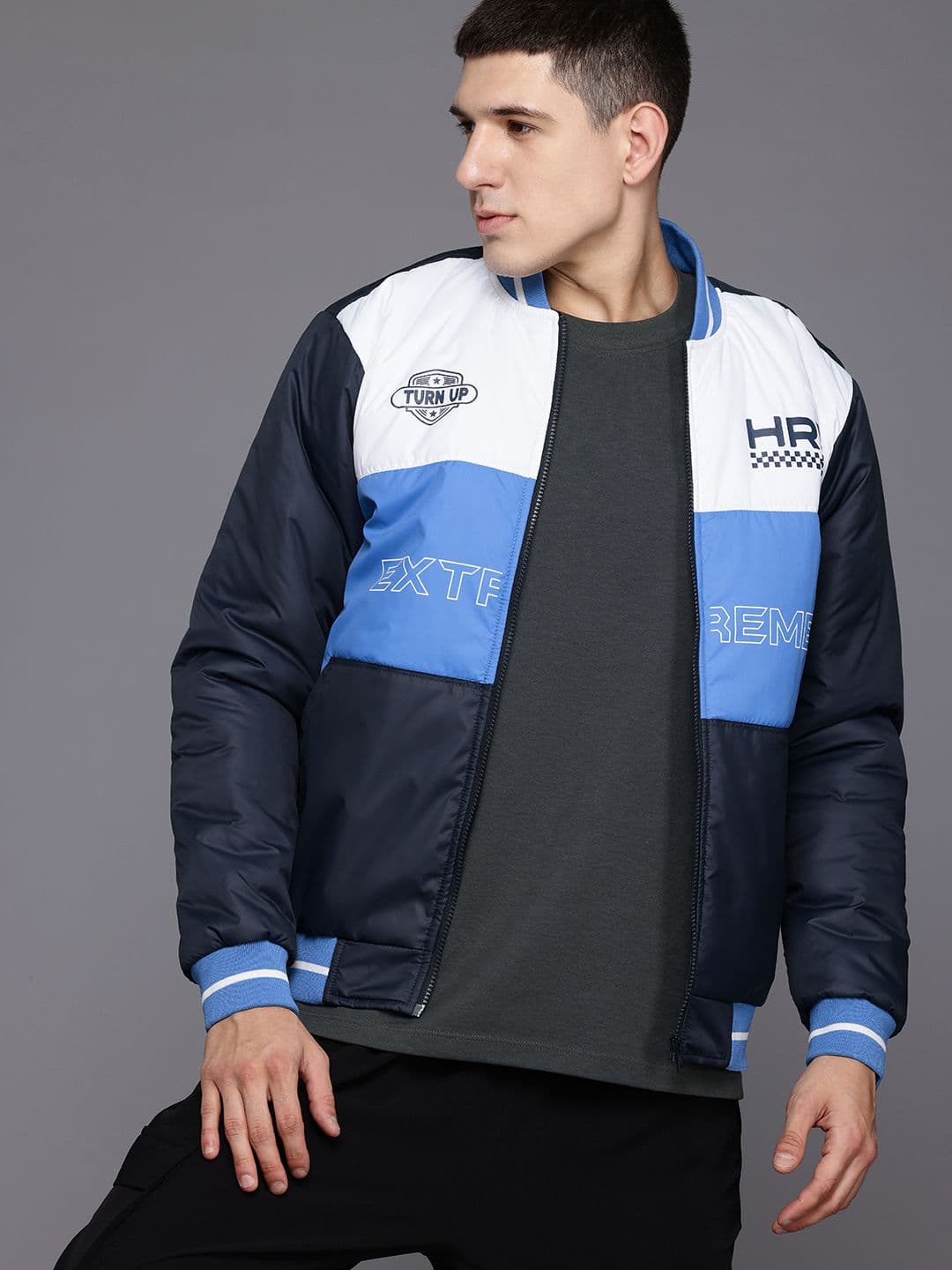 HRX by Hrithik Roshan Men Colourblocked Bomber Jacket - view 1