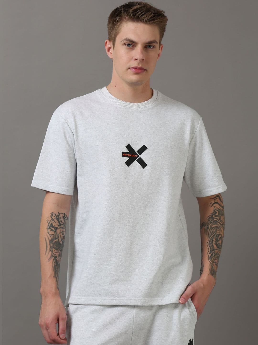HRX by Hrithik Roshan Round Neck Cotton Graphic Printed Relaxed Fit T-shirt - view 1