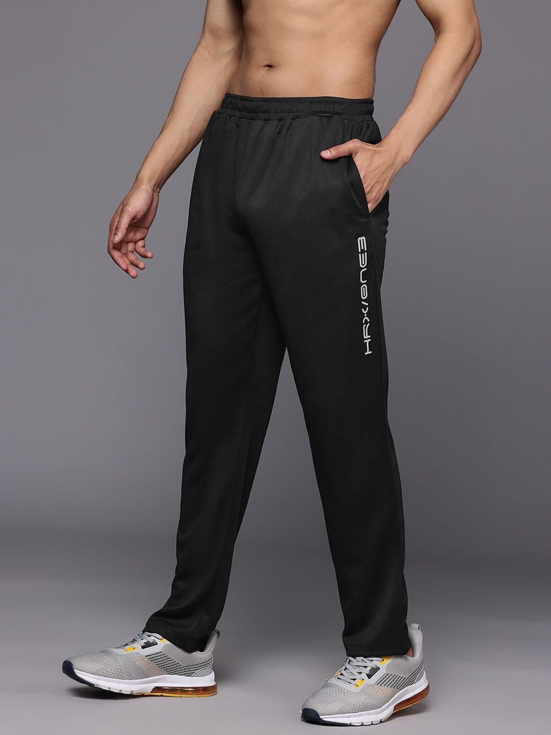 HRX by Hrithik Roshan Men Regular Fit Rapid-Dry Running Track Pants With Reflective Detail - view 1
