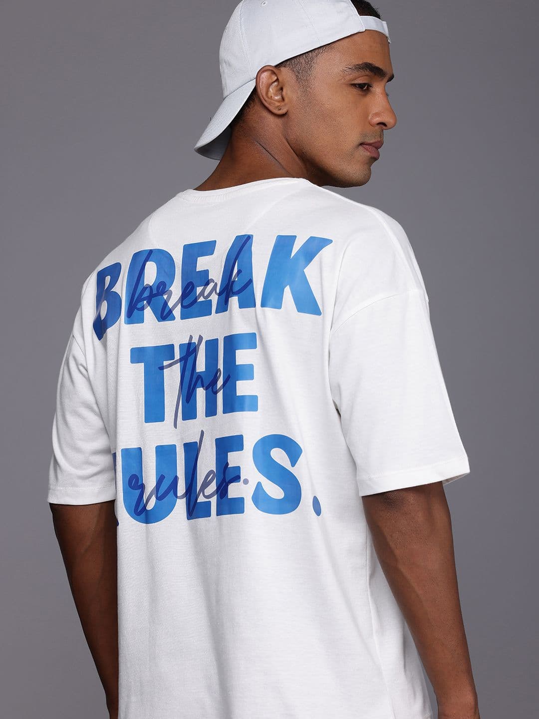 HRX by Hrithik Roshan Printed Oversized Drop-Shoulder Sleeves Pure Cotton T-shirt - view 1