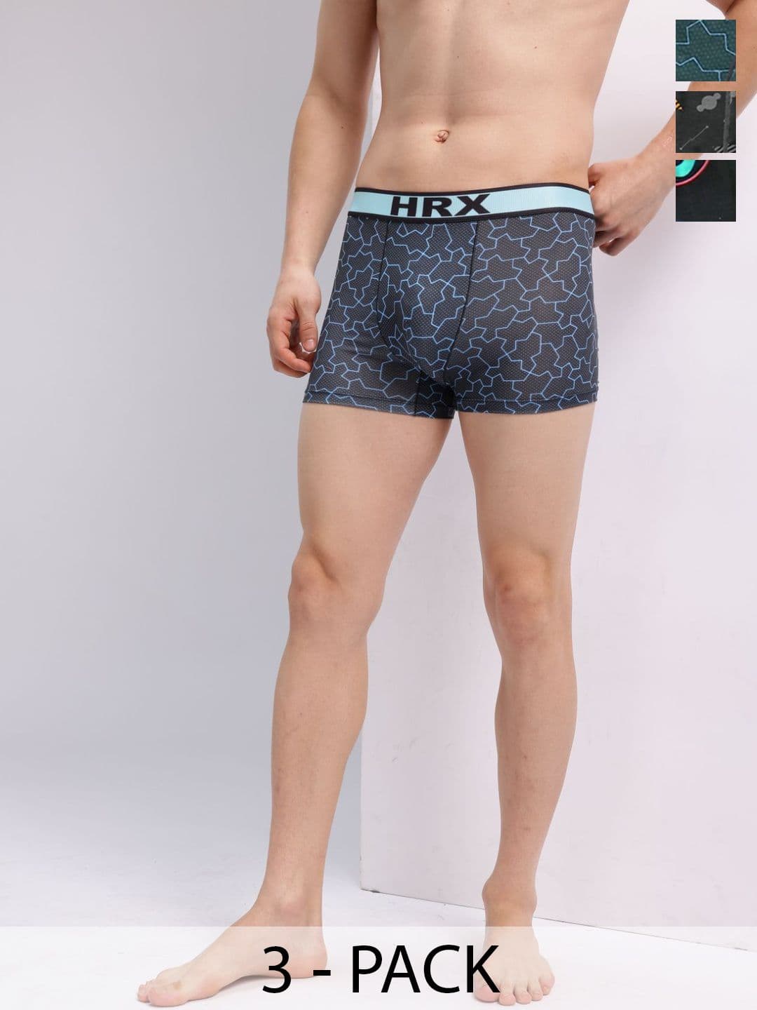 HRX by Hrithik Roshan Pack of 3 Printed Short Trunk - view 1