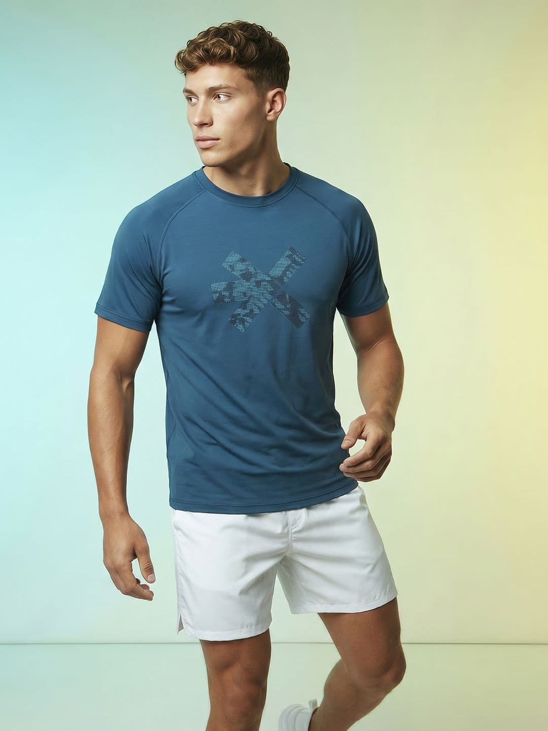 HRX by Hrithik Roshan Brand Logo Printed Rapid Dry Training T-shirt - view 1