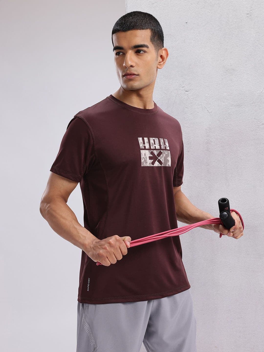 HRX by Hrithik Roshan Brand Logo Printed Rapid Dry Training Tshirt - view 1
