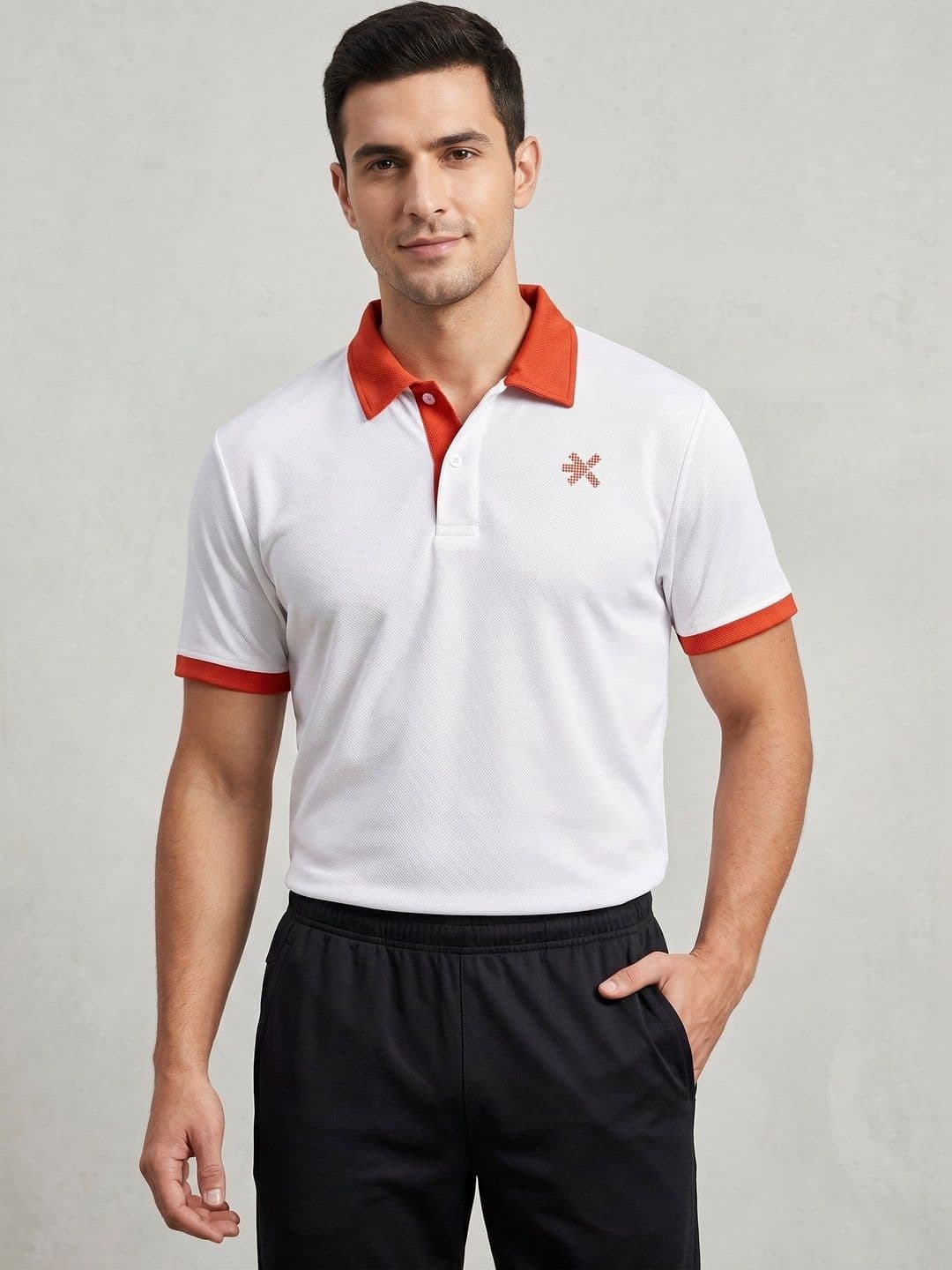 HRX by Hrithik Roshan Men Brand Logo Polo Collar T-shirt - view 1