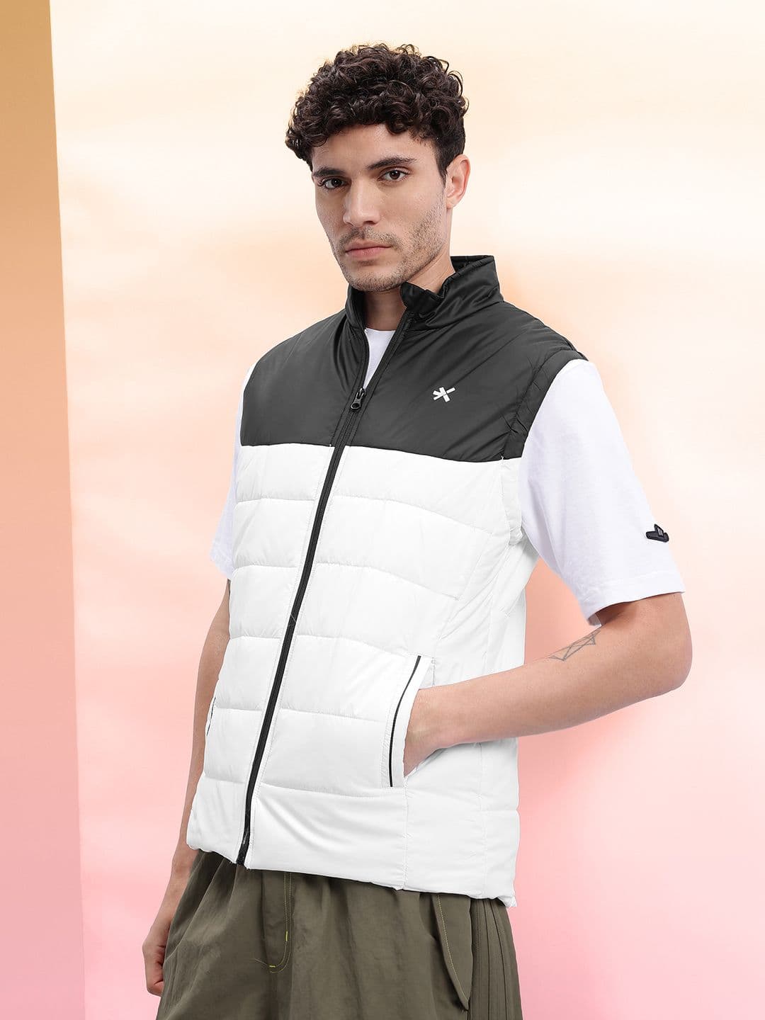 HRX by Hrithik Roshan Mock Collar Colourblocked Gilet - view 1