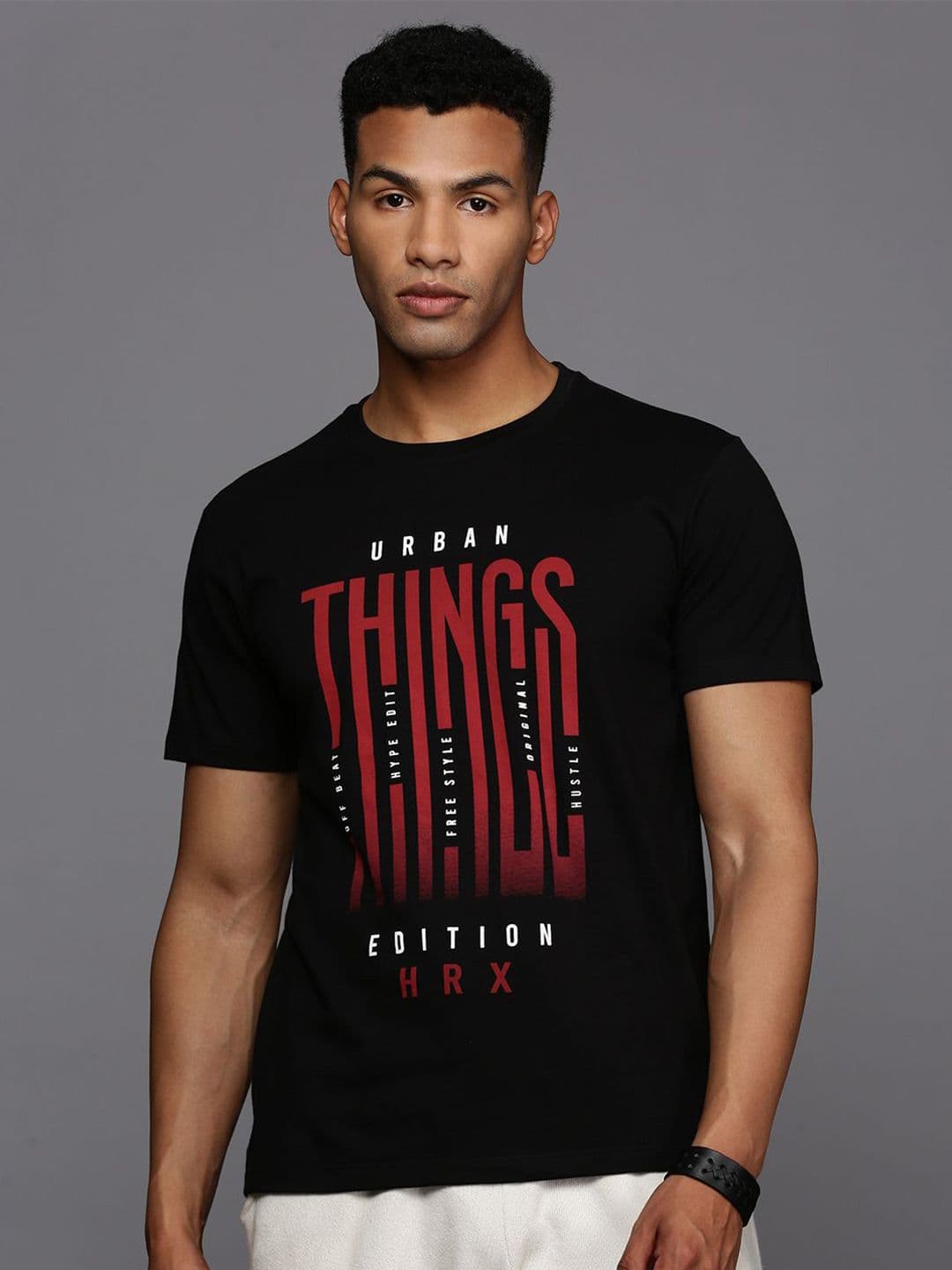 HRX by Hrithik Roshan Men Typography Printed Round Neck T-shirt - view 1