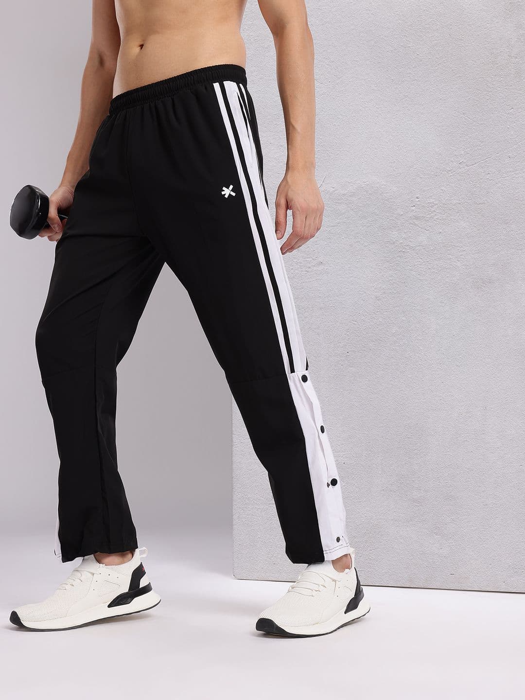 HRX by Hrithik Roshan Men Side Stripe Button Slit Training Track Pants - view 1
