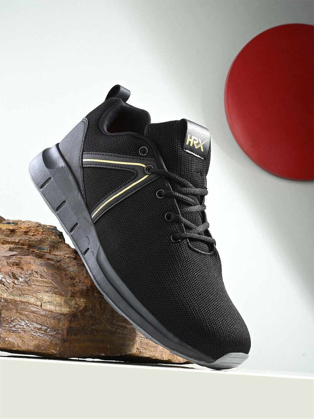 HRX by Hrithik Roshan Men Black Memory Foam Mesh Non-Marking Running Shoes - view 1