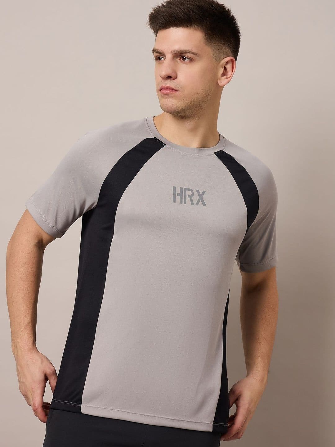 HRX by Hrithik Roshan Men Brand Logo Colourblocked T-shirt - view 1