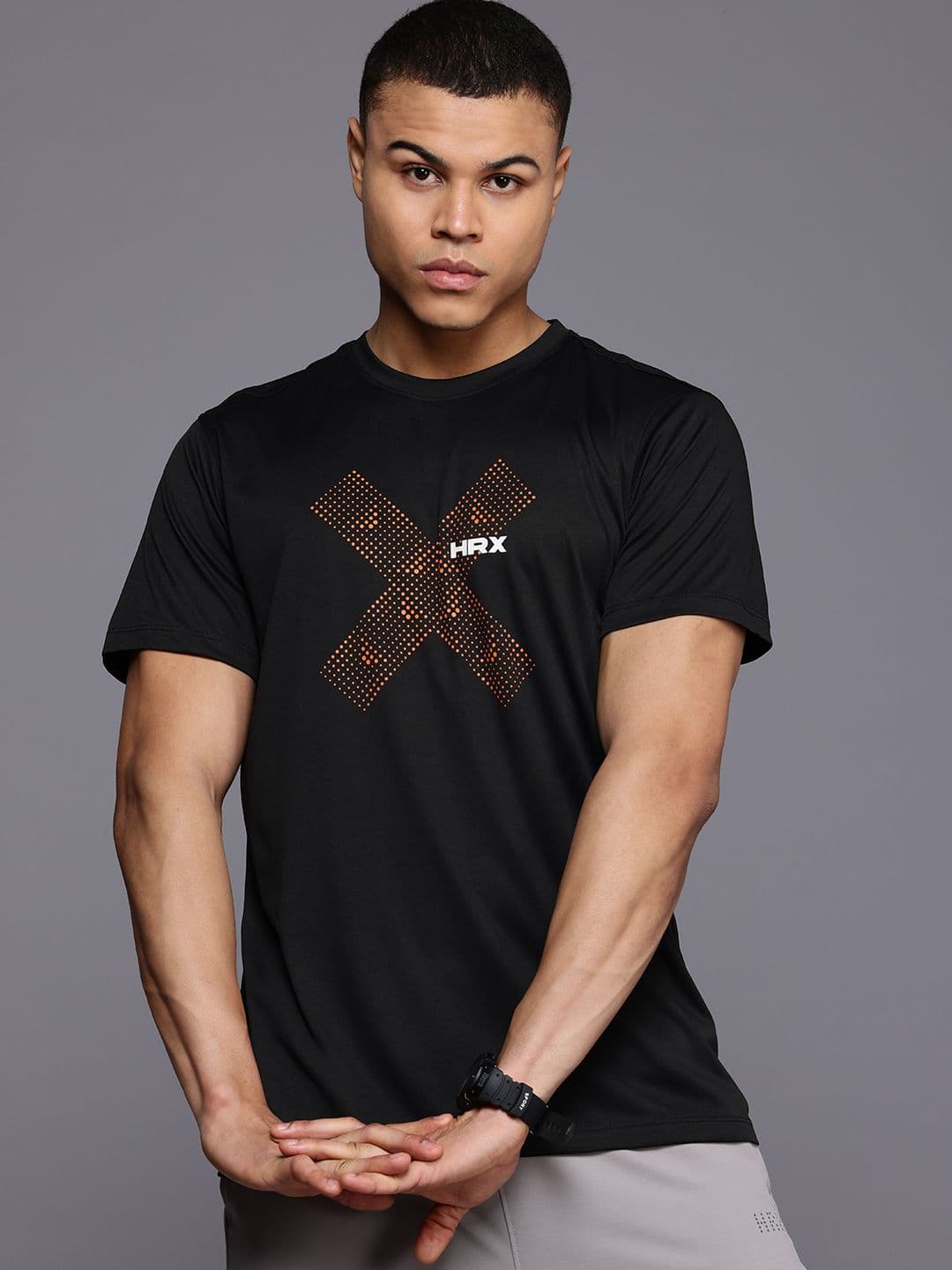 HRX by Hrithik Roshan Printed Rapid-Dry Training T-shirt - view 1