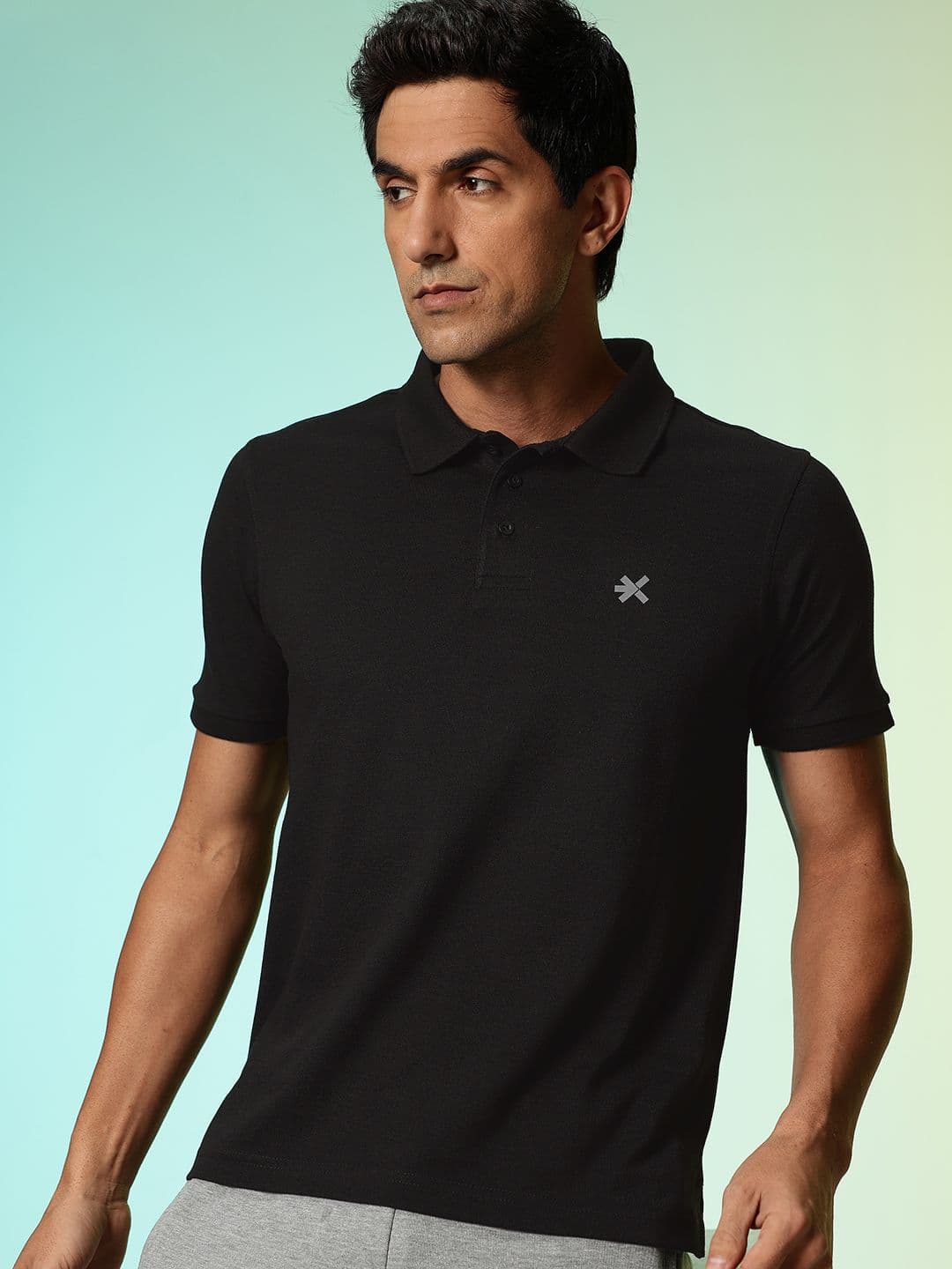 HRX by Hrithik Roshan Men Solid Polo Collar T-shirt - view 1