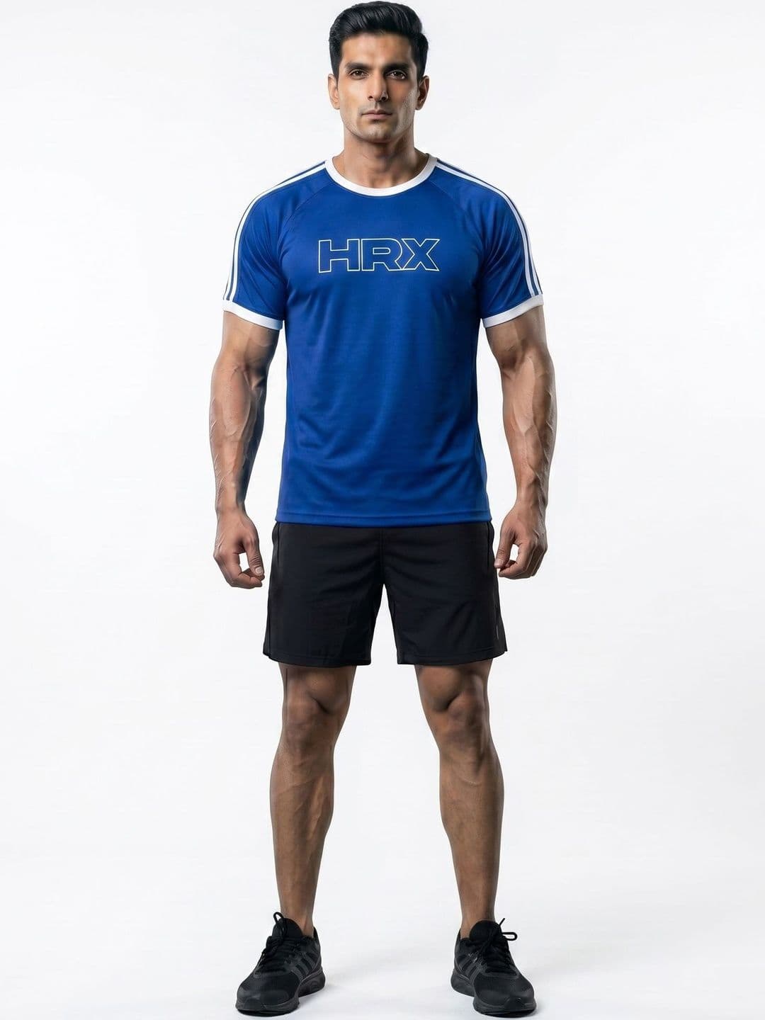 HRX by Hrithik Roshan Men Brand Logo Colourblocked Round Neck Short Sleeves T-shirt - view 1