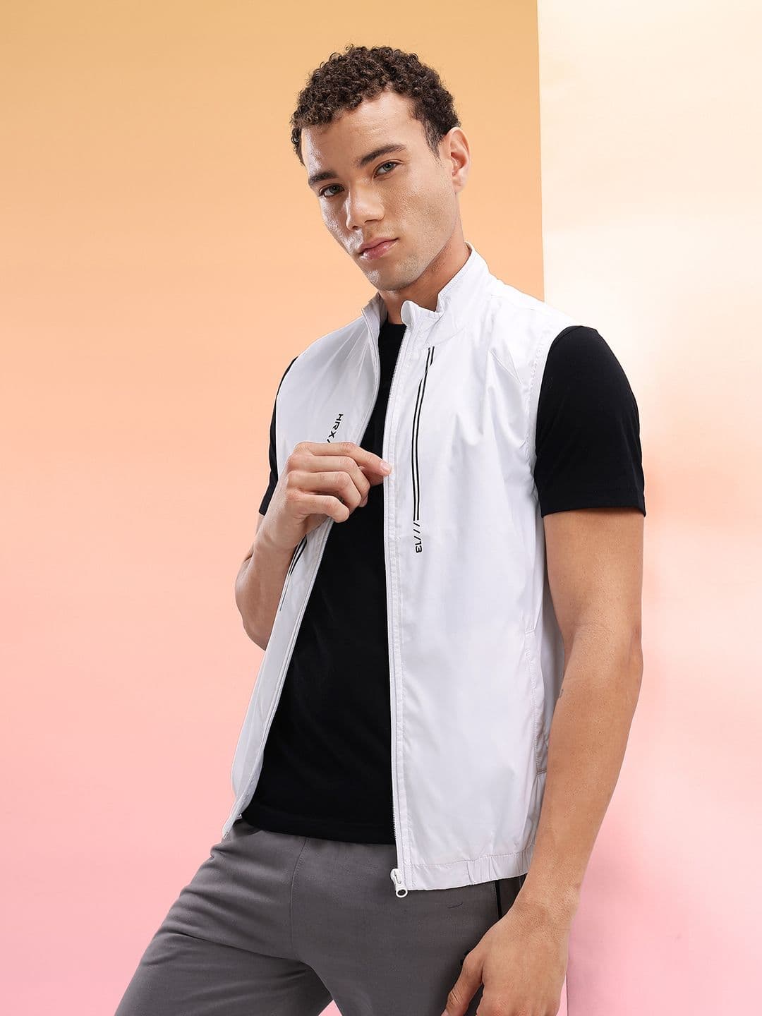 HRX by Hrithik Roshan Mock Collar Brand Logo Detail Gilet - view 1