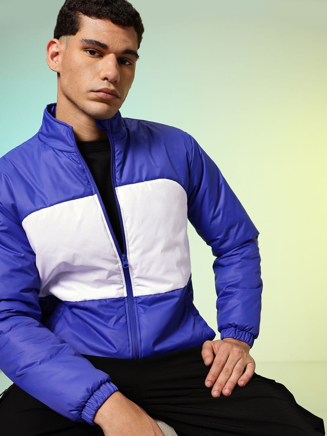 HRX by Hrithik Roshan Colourblocked Mock Collar Puffer Jacket - view 1