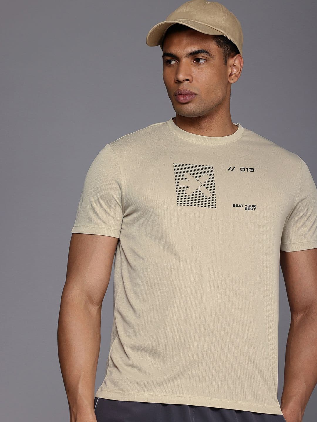 HRX by Hrithik Roshan Brand Logo Printed Rapid Dry Antimicrobial Finish Running T-shirt - view 1